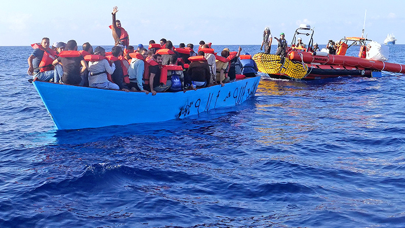 Bootsflüchtlinge im Mittelmeer