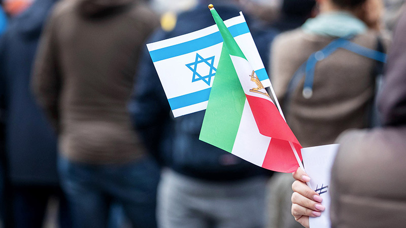 Iranische und Israelische Flagge 