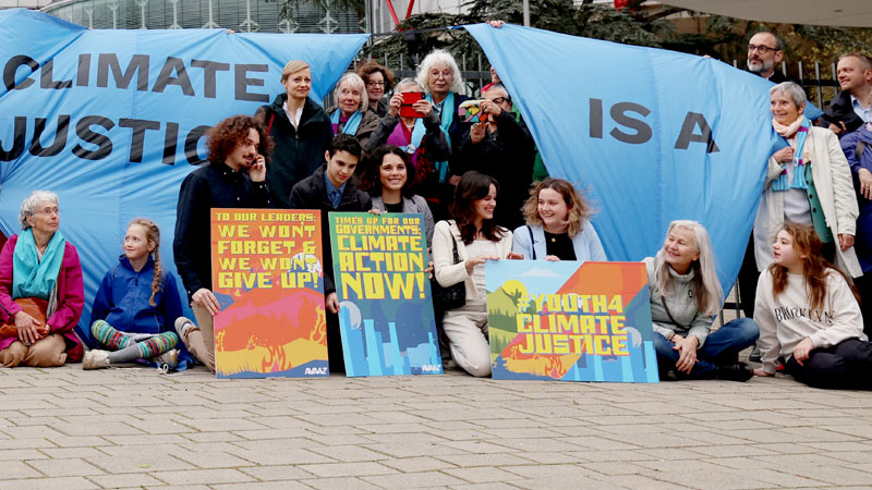 Klimaaktivisten vor dem Europäischen Gerichtshof für Menschenrechte (EGMR)